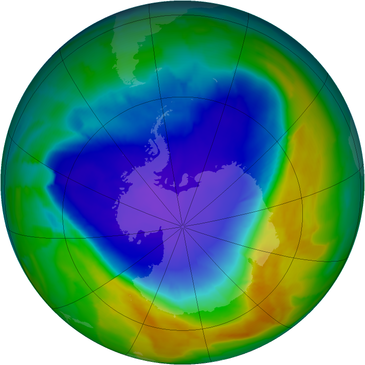 Antarctic ozone map for 02 October 2013